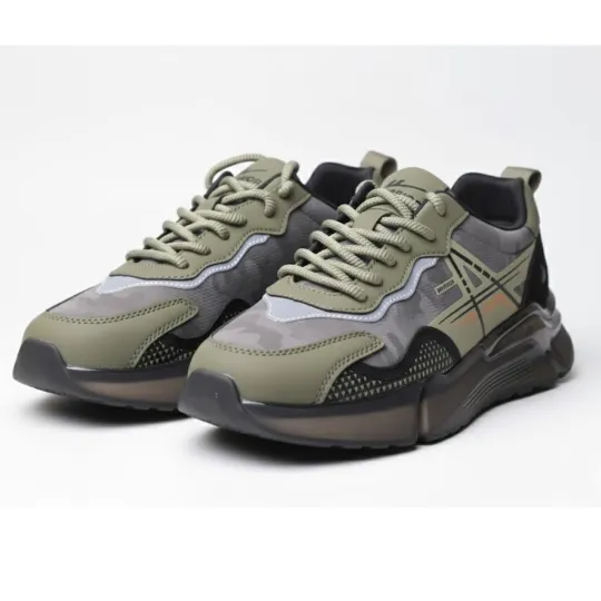 Warrior Olive Green Multi-Color Sneakers – Black Sole Edition